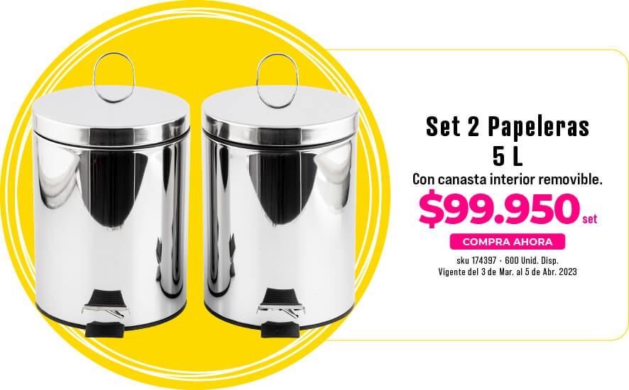 set 2 papeleras