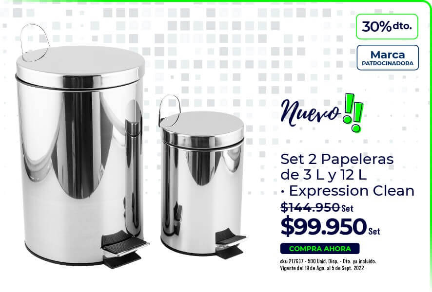 Set 2 papeleras de 3litros y 12 Litros
