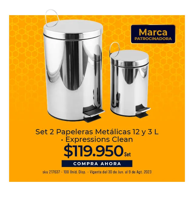set 2 papeleras metálicas