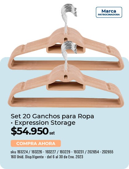 Set 20 ganchos para ropa