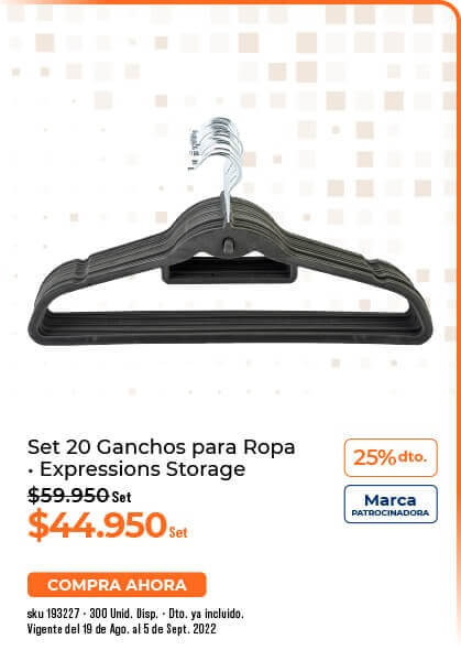 Set 20 ganchos para ropa