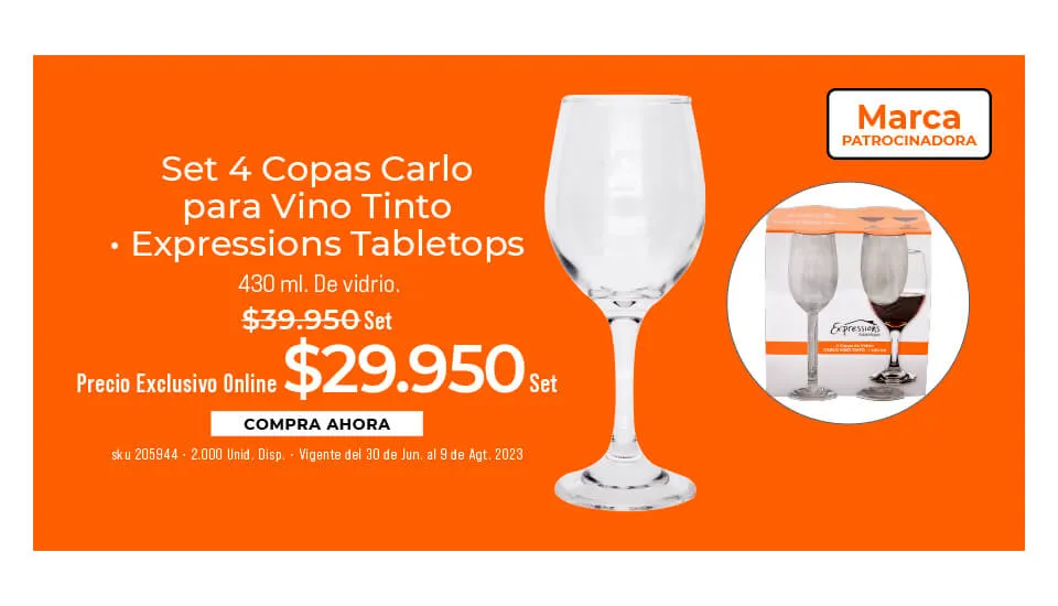 set 4 copas carlo vino tinto
