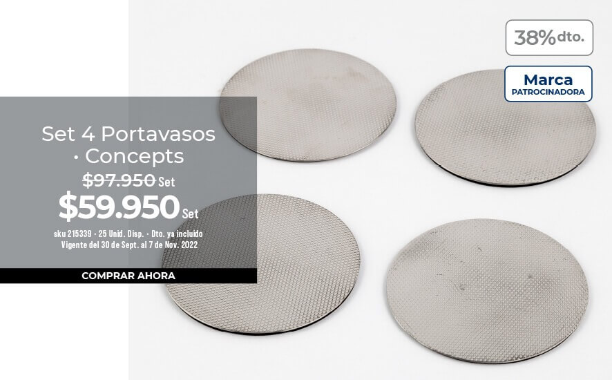 set 4 portavasos