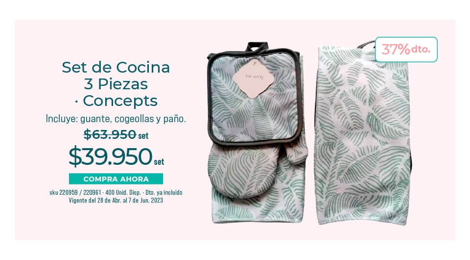 set de cocina 3 piezas