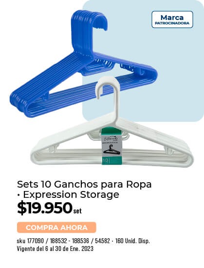 Sets 10 ganchos para ropa