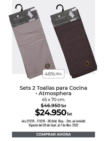 Set 2 toallas para cocina