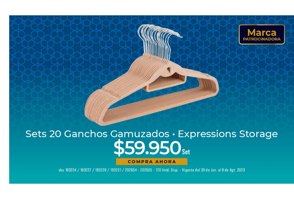 set 20 ganchos gamuzados