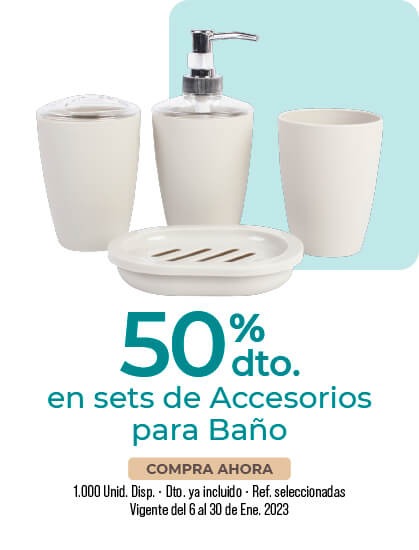 Descuento en set de accesorios para baño