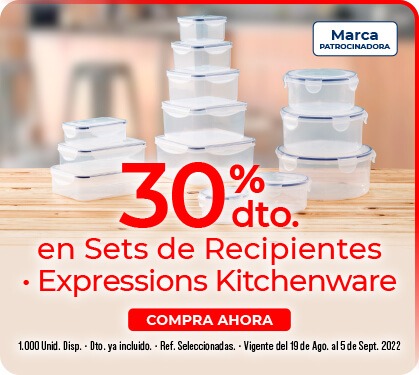 30% de descuento en sets de recipientes