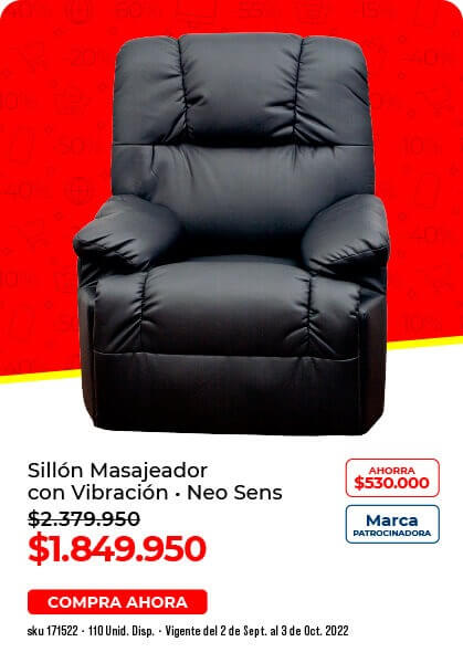 Sillón masajeador con vibración
