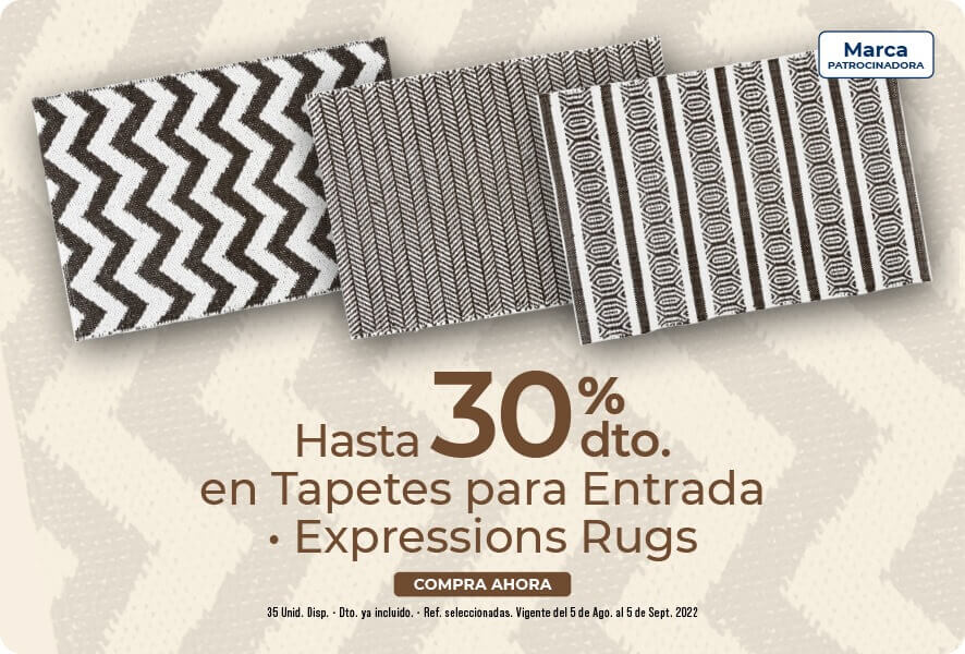 hasta 30% de descuento en tapetes para entrada