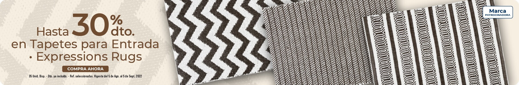 hasta 30% de descuento en tapetes para entrada