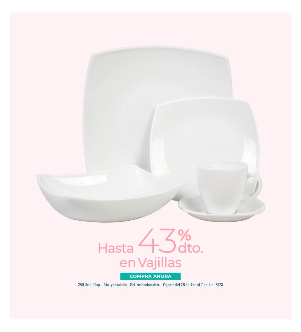 vajilas en descuento