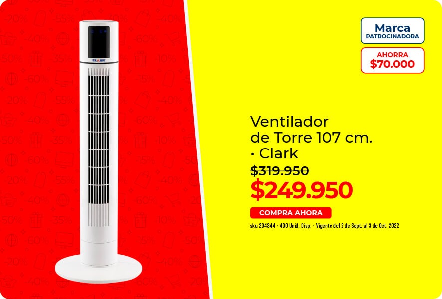 Ventilador de toree 107cm
