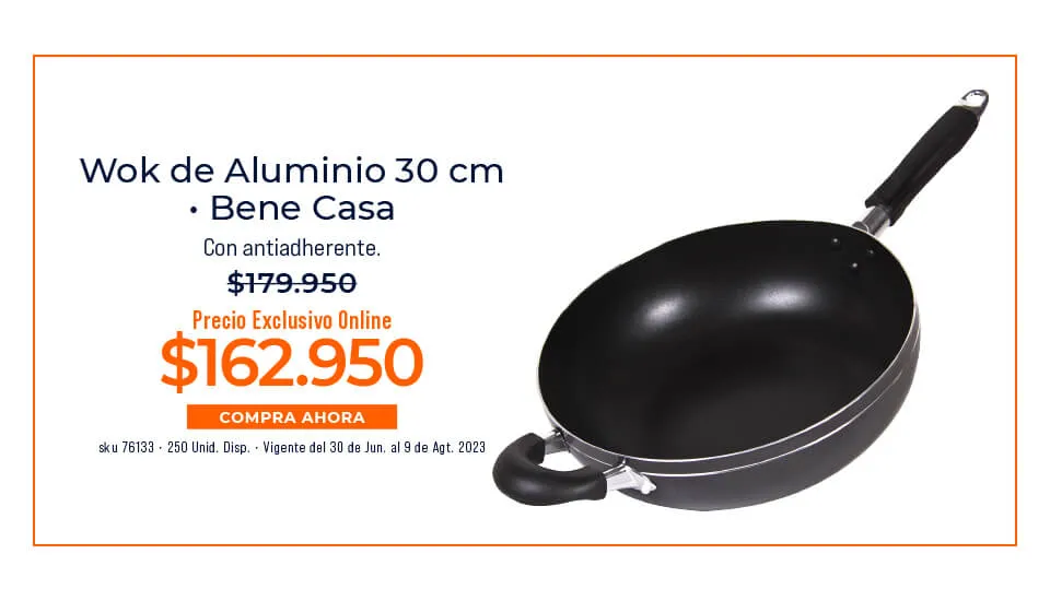 wok de aluminio 30cm