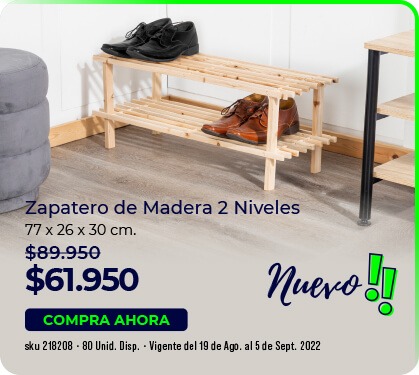 Zapatero de madera 2 niveles
